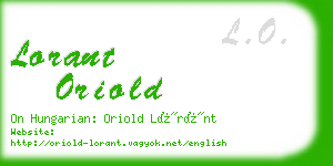 lorant oriold business card